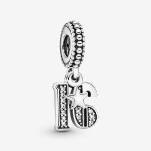 Pandora 16th Celebration Visieť Strieborne | 857KTBUPJ