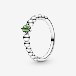 Pandora August Spring Green Beaded Rodný Kameň Strieborne | 673FIMGXP