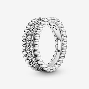 Pandora Beaded Pave Kapela Strieborne | 605EYGCVM