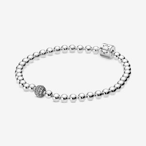 Pandora Beads & Pave Reťaz Strieborne | 485NLDHZK