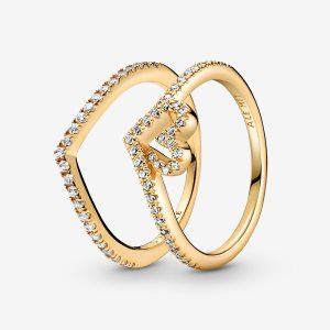 Pandora Better Together Wishbone Súpravy Prsteňov Viacfarebný | 157QGYFXH