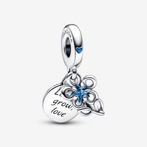 Pandora Blooming Flower Double Visieť Strieborne | 467ZMTHNJ