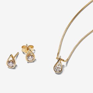 Pandora Brilliance 0.75 ct tw 14k Súpravy Náhrdelníkov A Náušníc Viacfarebný | 810BNQAXD