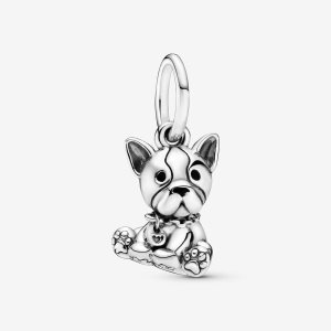 Pandora Bulldog Puppy Visieť Strieborne | 670SYLXEW