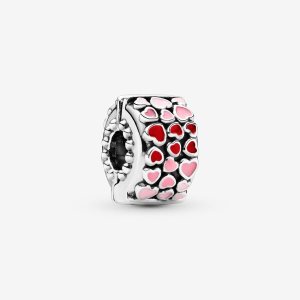 Pandora Burst of Love Clip with Mixed Enamel Klipy Strieborne | 824JVMQLA