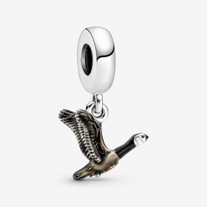 Pandora Canadian Goose & Maple Leaf Visieť Strieborne | 894WDCPSF