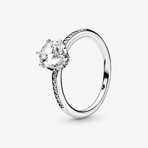 Pandora Clear Sparkling Crown Solitaire Strieborne | 925OSLGHK
