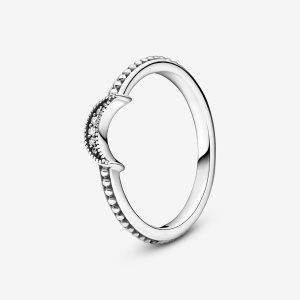 Pandora Crescent Moon Beaded Vyhlásenie Strieborne | 095HRSGOU