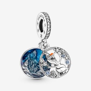 Pandora Disney Frozen Snow Olaf Double Visieť Strieborne | 348RBJSGK
