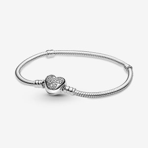Pandora Disney Moments Mickey Mouse Clasp Snake Reťaz Strieborne | 425CPDQAK