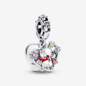 Pandora Disney Winnie the Pooh & Piglet Double Visieť Strieborne | 496PLYGIE