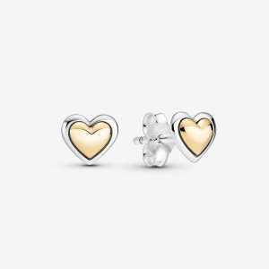 Pandora Domed Golden Stud Two-tone | 612REHJNI