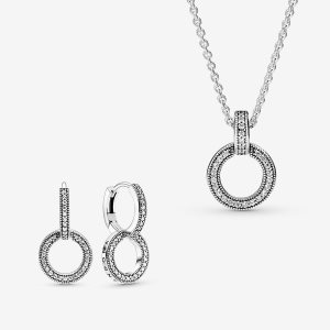 Pandora Double Circle Súpravy Náhrdelníkov A Náušníc Viacfarebný | 958OFXTKM