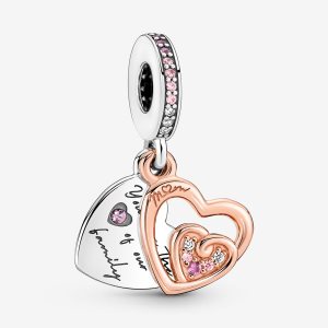 Pandora Entwined Infinite Hearts Double Visieť Two-tone | 184GCUVMF