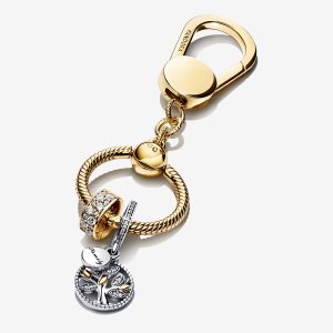 Pandora Family Means Everything Golden Keychain Charms Viacfarebný | 826GLZNBK