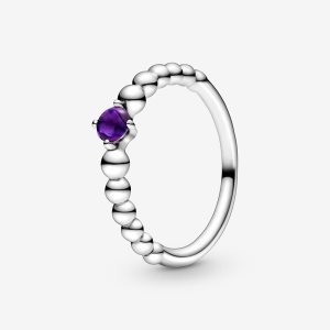 Pandora February Purple Beaded Rodný Kameň Strieborne | 531UHXISR