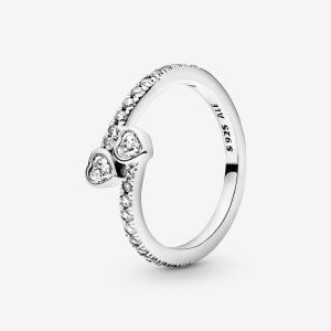 Pandora Forever Hearts with Cubic Zirconia Srdce Strieborne | 034QRSEIC