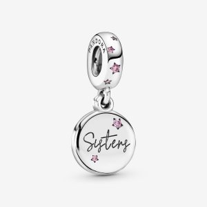 Pandora Forever Sisters Visieť Strieborne | 854OEPCQK