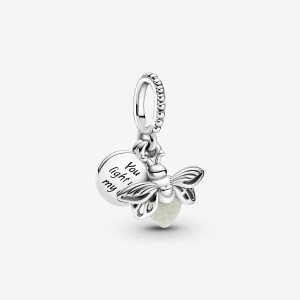 Pandora Glow-in-the-dark Firefly Charms Strieborne | 209WPOQKL