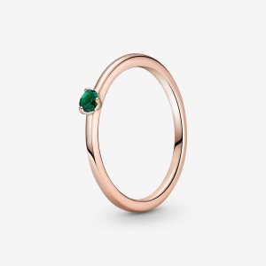 Pandora Green Solitaire Ruzove Zlate | 736DQUPVO