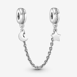 Pandora Half Moon Star Safety Strieborne | 613ADROLF