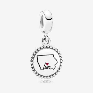 Pandora Iowa State Charm Mixed Enamel Visieť Strieborne | 754XMVNSY