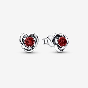 Pandora January Red Eternity Circle Stud Strieborne | 237LTOMZN