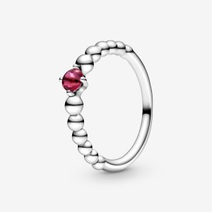 Pandora July Blazing Red Beaded Rodný Kameň Strieborne | 318PUOEXA
