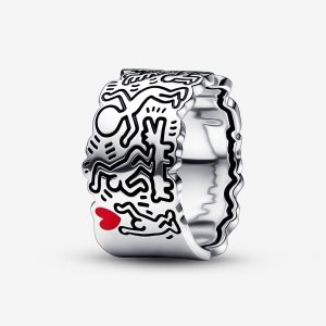 Pandora Keith Haring x Line Art Love People Siroke Topanky Kapela Strieborne | 281DNLISH