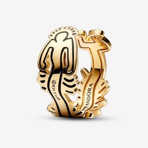 Pandora Keith Haring x Wavy Figure Open Kapela Zlate | 046BOWPSC