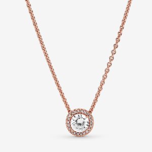 Pandora Klasické Elegance in & Clear CZ Reťaz Ruzove Zlate | 849HCFNAR