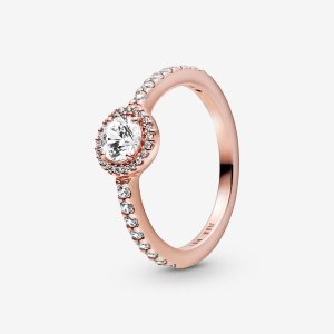 Pandora Klasické Sparkle Solitaire Ruzove Zlate | 637HXUCPF