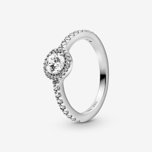 Pandora Klasické Sparkle Solitaire Strieborne | 728SCWEQB
