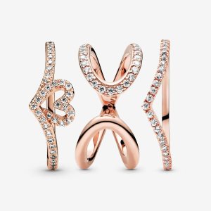 Pandora Lots of Love Sparkle Stacking Pinky Viacfarebný | 018EHZQDT