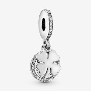 Pandora Lucky Four-Leaf Clover Visieť Strieborne | 831PZBFYU