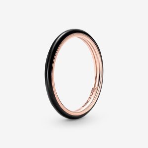 Pandora ME Black Enamel Stohovateľné Ruzove Zlate | 493SQKOYN