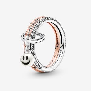 Pandora ME Happy Smiley Face Súpravy Prsteňov Viacfarebný | 523ZNGJWF