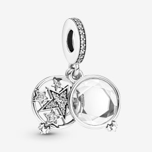 Pandora Magnified Star Double Visieť Strieborne | 609VNGKFB