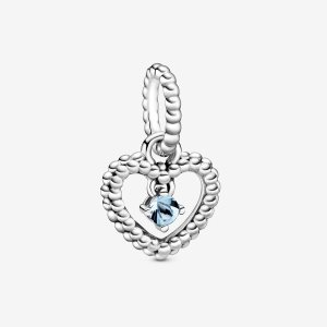 Pandora March Aqua Blue Beaded Visieť Strieborne | 206HDXPSW