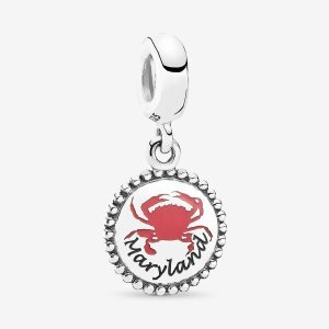 Pandora Maryland Crab Charm Mixed Enamel Visieť Strieborne | 085JCRTOG