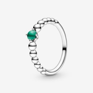 Pandora May Rainforest Green Beaded Rodný Kameň Strieborne | 624ANFMTP
