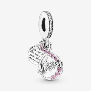Pandora Mom Infinity Pave Double Visieť Strieborne | 814UKZWVT