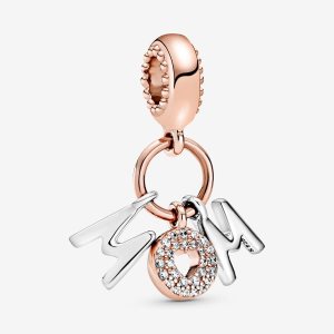 Pandora Mom Listy Visieť Two-tone | 312NGZLMT
