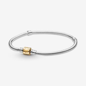 Pandora Moments Barrel Clasp Snake Reťaz Two-tone | 531GVKFMW