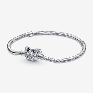 Pandora Moments Butterfly Clasp Snake Charms Strieborne | 678PVONES
