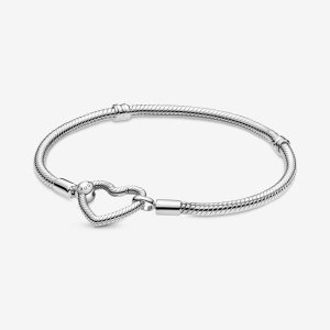 Pandora Moments Closure Snake Charms Strieborne | 843PMNKDX