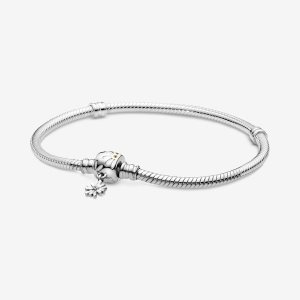 Pandora Moments Daisy Flower Clasp Snake Charms Strieborne | 314BAXTIR