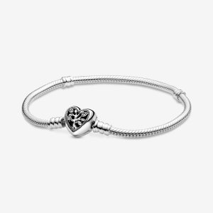 Pandora Moments Family Tree Clasp Snake Charms Strieborne | 649ORXKMH