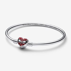 Pandora Moments Marvel Spider-Man Mask Clasp Charms Strieborne | 961BFNETZ
