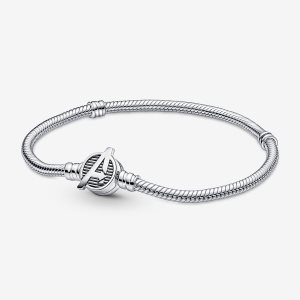 Pandora Moments Marvel The Avengers Logo Clasp Snake Charms Strieborne | 627XPLNJS